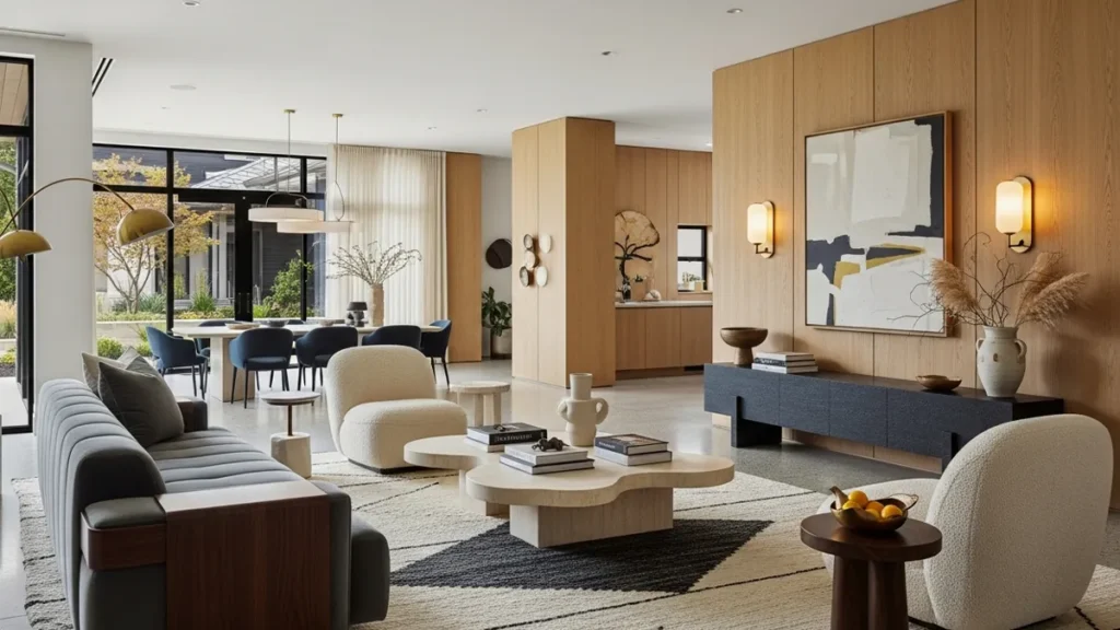 Projeto residencial contemporâneo com peças autorais e composição sofisticada